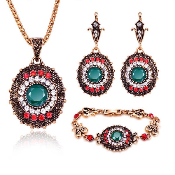 earrings & necklace elegant and luxurious chain bohemia style resin zircons retro flower bracelet turkey jewelry set for women, Silver
earrings & necklace elegant and luxurious chain bohemia style resin zircons retro flower bracelet turkey jewelry set for women, Silver