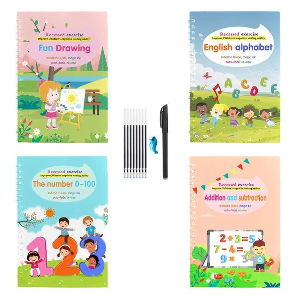magic practice copybook wiping children's writing sticker english version magical notepads, Purple;pink
magic practice copybook wiping children's writing sticker english version magical notepads, Purple;pink