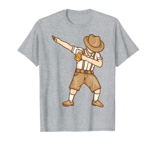 cool dabbing german man with beer mug oktoberfest gift t-shirt, White;black