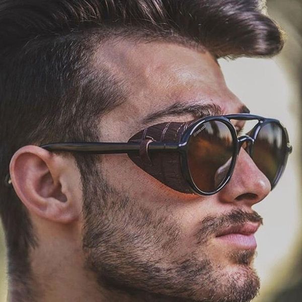 sunglasses fashion leather steampunk brand design 2021 shades men women vintage punk sun glasses round side shield uv400 eyewear, White;black
sunglasses fashion leather steampunk brand design 2021 shades men women vintage punk sun glasses round side shield uv400 eyewear, White;black
