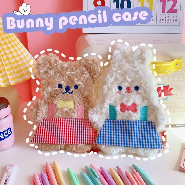 storage bags w&g little bear plush pencil case cosmetic bag large capacity cute korea desk stationery box school for girls
storage bags w&g little bear plush pencil case cosmetic bag large capacity cute korea desk stationery box school for girls
