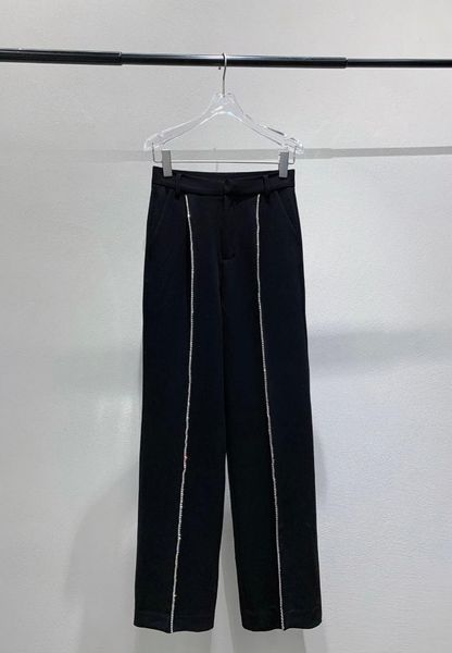 women's pants & capris 2021 ladies fashion loose casual diamond chain straight trousers 0113, Black;white
women's pants & capris 2021 ladies fashion loose casual diamond chain straight trousers 0113, Black;white