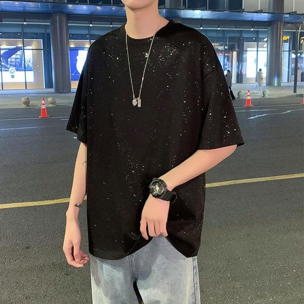 men's t-shirts men t-shirt short-sleeved cotton large size bright starry sky trend for streetwear hip hop loose fashion arrivals, White;black
men's t-shirts men t-shirt short-sleeved cotton large size bright starry sky trend for streetwear hip hop loose fashion arrivals, White;black