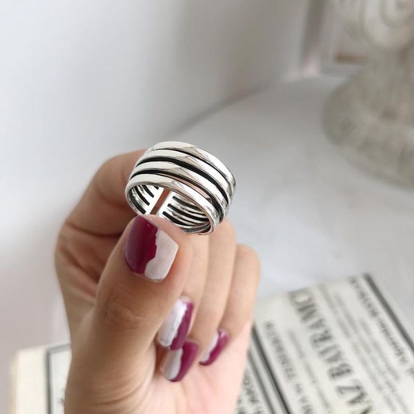 cluster rings thai silver retro ins authentic s925 sterling fine jewelry multi-layered lines wider band ring adjust tlj1037, Golden;silver
cluster rings thai silver retro ins authentic s925 sterling fine jewelry multi-layered lines wider band ring adjust tlj1037, Golden;silver