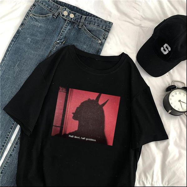 half women t shirt devil goddes harajuku print big size tees loose vintage casual college bf fun gothic dark o, White
half women t shirt devil goddes harajuku print big size tees loose vintage casual college bf fun gothic dark o, White