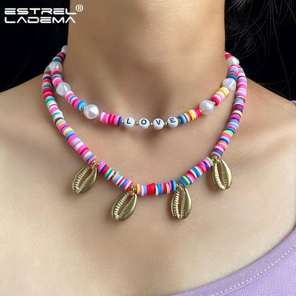 chains boho multi-layer shell rainbow polymer clay beaded necklace irregular pearl letter beads strand necklaces for women y2k jewelry, Silver
chains boho multi-layer shell rainbow polymer clay beaded necklace irregular pearl letter beads strand necklaces for women y2k jewelry, Silver