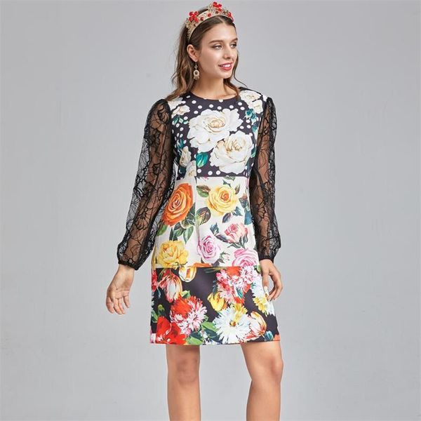 casual dresses women runway dress 2021 fashion o-neck patchwork lace long sleeves floral print vestidos np1346n, Black;gray
casual dresses women runway dress 2021 fashion o-neck patchwork lace long sleeves floral print vestidos np1346n, Black;gray