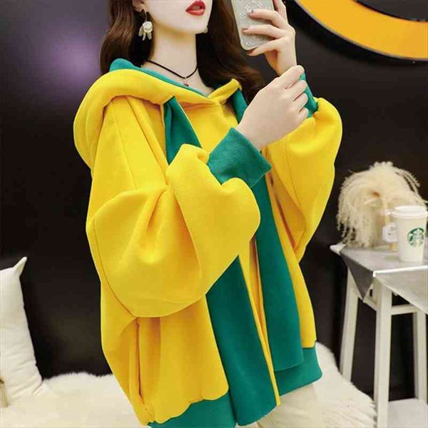 korean hooded sweatshirts casual solid patchwork long sleeve thick fleece hoodies fashion oversized mid length hoodie, Black
korean hooded sweatshirts casual solid patchwork long sleeve thick fleece hoodies fashion oversized mid length hoodie, Black