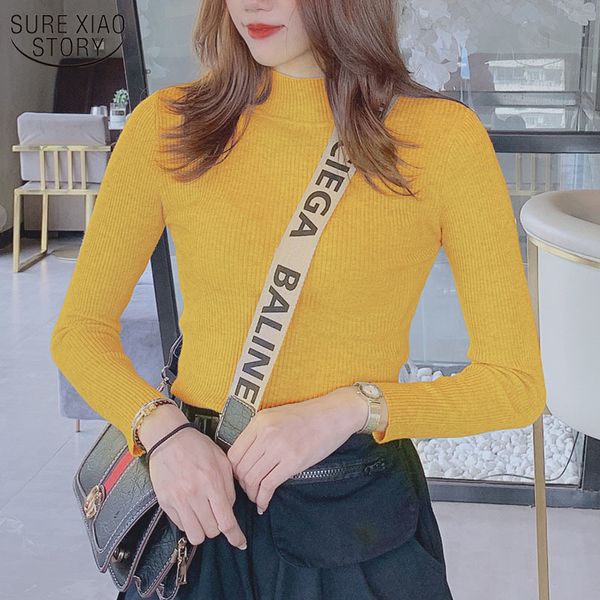 winter half women's turtleneck short woman sweater wild slim long sleeve solid women knitted blouse pullover 10355 210508, White;black
winter half women's turtleneck short woman sweater wild slim long sleeve solid women knitted blouse pullover 10355 210508, White;black