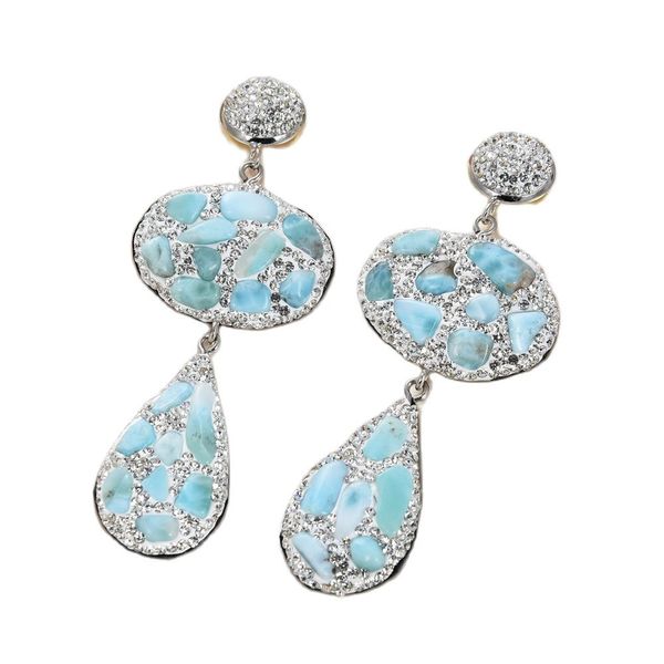 guaiguai jewelry blue larimars nugget cz paved crystal dangle stud earrings silver cz geometric earrings handmade for women real gems stone
guaiguai jewelry blue larimars nugget cz paved crystal dangle stud earrings silver cz geometric earrings handmade for women real gems stone