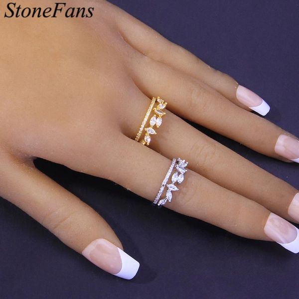 stonefans luxurious double layer zircon leaves rings for women 2021 fashion adjustable metal finger ring jewelry wholesale wedding, Slivery;golden
stonefans luxurious double layer zircon leaves rings for women 2021 fashion adjustable metal finger ring jewelry wholesale wedding, Slivery;golden