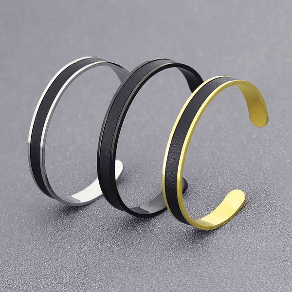 mylongingcharm men leather bracelet black gold stainless steel men cuff bangle gift for boyfriend husband q0717
mylongingcharm men leather bracelet black gold stainless steel men cuff bangle gift for boyfriend husband q0717