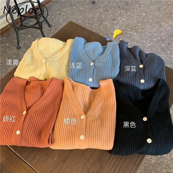 women's knits & tees neploe fashion v-neck long sleeve sweater women 2021 autumn korean short knitted cardigan jacket single breasted s, White
women's knits & tees neploe fashion v-neck long sleeve sweater women 2021 autumn korean short knitted cardigan jacket single breasted s, White