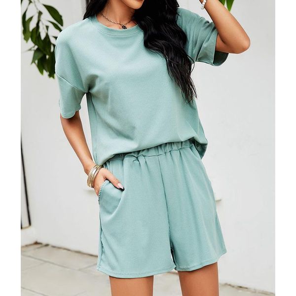 women's tracksuits 2021 summer round neck solid color fashion casual two-piece short sleeve + shorts comfortable female suit ladies clo, Gray
women's tracksuits 2021 summer round neck solid color fashion casual two-piece short sleeve + shorts comfortable female suit ladies clo, Gray