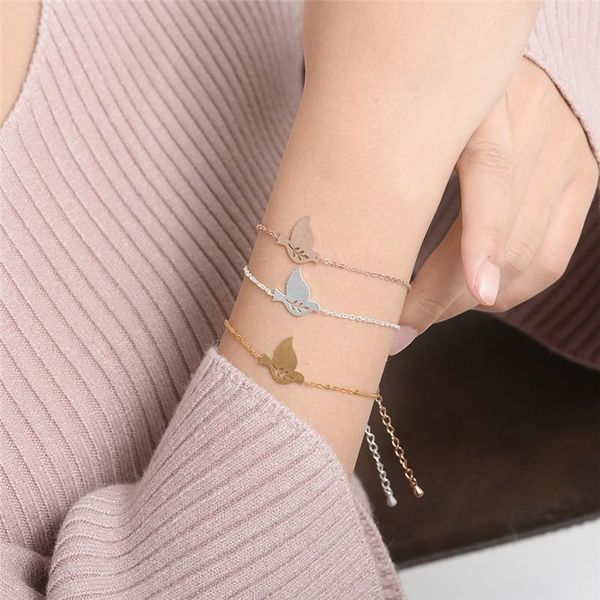link, chain wholesale gold delicate petite dove bracelets for women bridesmaid gift stainless steel charm aninal jewelry bijoux femme, Black
link, chain wholesale gold delicate petite dove bracelets for women bridesmaid gift stainless steel charm aninal jewelry bijoux femme, Black