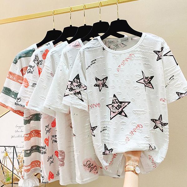 women's t-shirt cotton slimming plus size summer 2021 short sleeve graphic tees women harajuku shirt, White
women's t-shirt cotton slimming plus size summer 2021 short sleeve graphic tees women harajuku shirt, White
