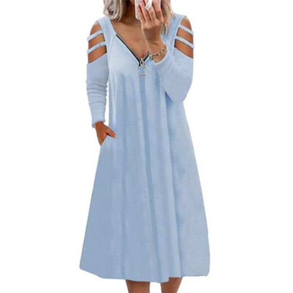 casual dresses 2021 ladies summer fashion dress women's zipper v-neck solid color long sleeve, Black;gray
casual dresses 2021 ladies summer fashion dress women's zipper v-neck solid color long sleeve, Black;gray