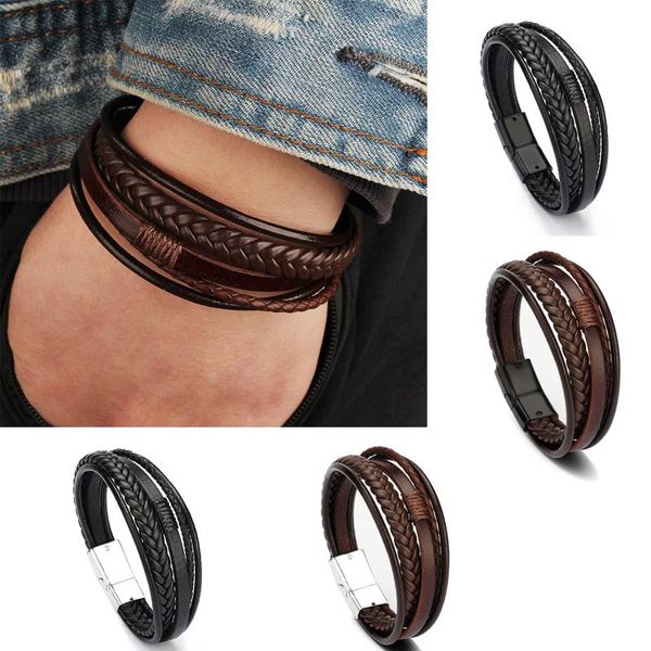 vintage cowhide bracelet rope woven leather bracelets with alloy magnet for women men fashion party gift charm jewelry, Golden;silver
vintage cowhide bracelet rope woven leather bracelets with alloy magnet for women men fashion party gift charm jewelry, Golden;silver
