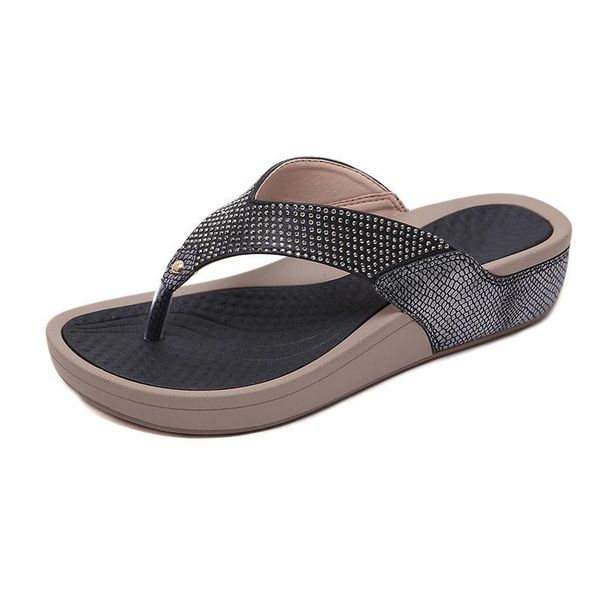 slippers women 2021 summer sandals rhinestone flip flops ladies beach shoes wedge thick sole, Black
slippers women 2021 summer sandals rhinestone flip flops ladies beach shoes wedge thick sole, Black