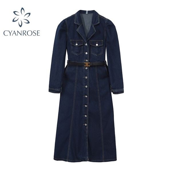 denim shirts dresses women spring high waist slim with belt v neck single breasted blue vintage ol straight jean vestidos 210515, Black;gray
denim shirts dresses women spring high waist slim with belt v neck single breasted blue vintage ol straight jean vestidos 210515, Black;gray