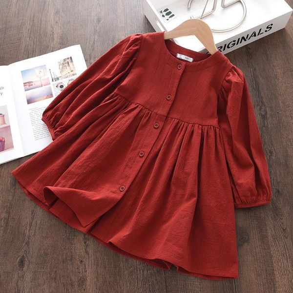 girl's dresses girls solid casual for kids girl long sleeve spring princess costume autumn holiday children button cute vestidos, Red;yellow
girl's dresses girls solid casual for kids girl long sleeve spring princess costume autumn holiday children button cute vestidos, Red;yellow