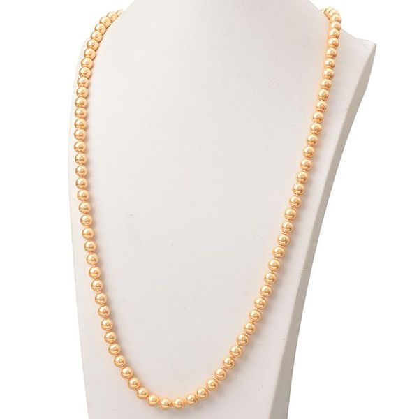 chains brilliant 8mm long pearl necklace round gold shell imitation charm fashion style statement women gift 36inch h875, Silver
chains brilliant 8mm long pearl necklace round gold shell imitation charm fashion style statement women gift 36inch h875, Silver