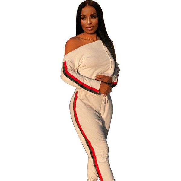 two piece dress striped patchwork casual style women outfit full sleeve short and length pants 2 set simple sports suit, White
two piece dress striped patchwork casual style women outfit full sleeve short and length pants 2 set simple sports suit, White