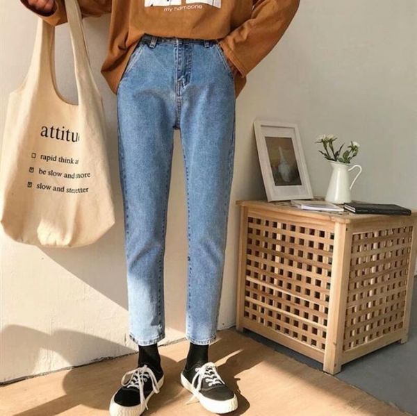 women's jeans l female fat mm loose straight leg plus fertilizer 200kg nine minutes of pants sister slimming wholesale, Blue
women's jeans l female fat mm loose straight leg plus fertilizer 200kg nine minutes of pants sister slimming wholesale, Blue