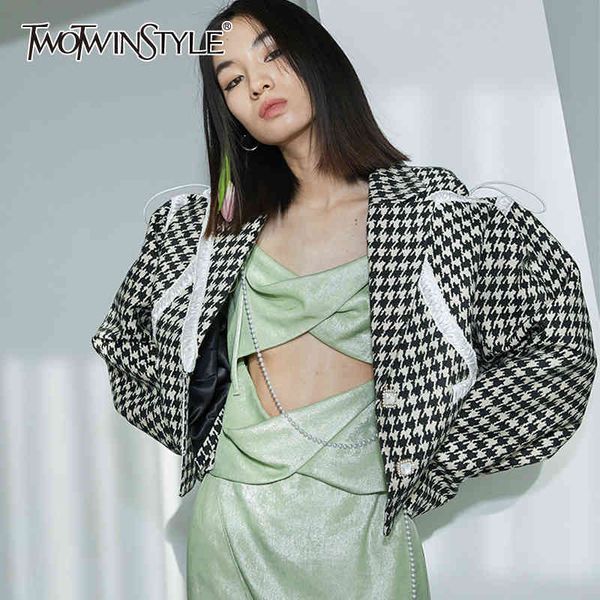 patchwork plaid coat for women notched drawstring puff sleeves short coats female streetwear fashion 210524, White
patchwork plaid coat for women notched drawstring puff sleeves short coats female streetwear fashion 210524, White