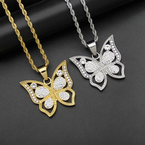 pendant necklaces iced out butterfly necklace gifts for women gold color stainless steel chains bling hip hop jewelry 2021, Silver
pendant necklaces iced out butterfly necklace gifts for women gold color stainless steel chains bling hip hop jewelry 2021, Silver