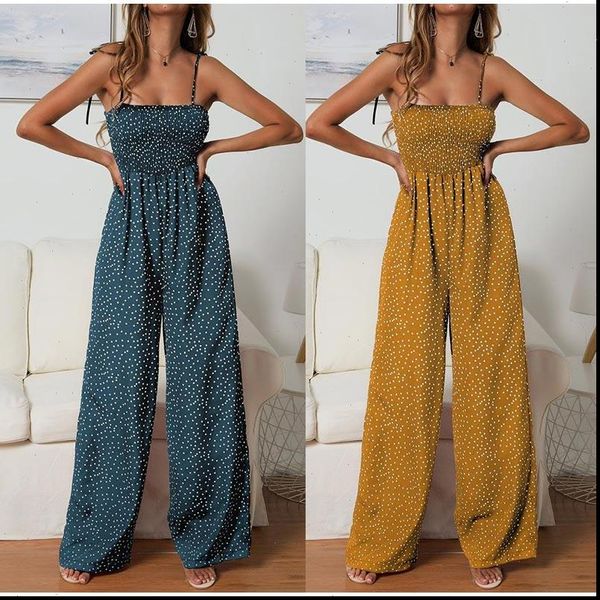 polka dot high waist boho womens jumpsuit yellow spaghetti strap wide leg pants female summer jumpsuits ladies, Black;white
polka dot high waist boho womens jumpsuit yellow spaghetti strap wide leg pants female summer jumpsuits ladies, Black;white