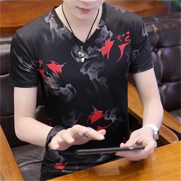 t-shirt men's short-sleeved embroidery spring and summer round neck fashion 210420, White;black
t-shirt men's short-sleeved embroidery spring and summer round neck fashion 210420, White;black