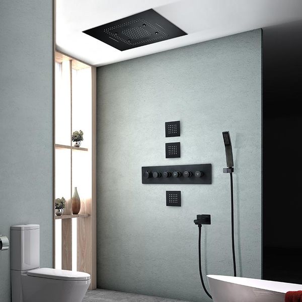 800*600mm shower set rainfall showerhead 304 sus remote control led ceiling black faucets thermostatic massage showers bathroom sets
800*600mm shower set rainfall showerhead 304 sus remote control led ceiling black faucets thermostatic massage showers bathroom sets