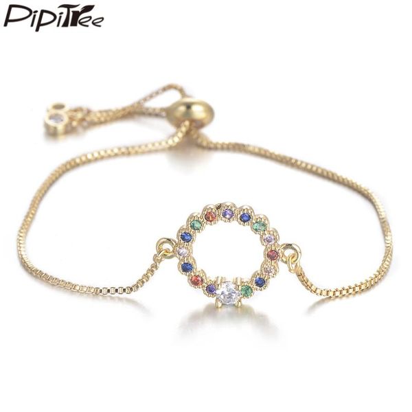 charm bracelets pipitree beautiful multi cz zircon rainbow bracelet femme copper chain hollow round & bangles for women jewelry, Golden;silver
charm bracelets pipitree beautiful multi cz zircon rainbow bracelet femme copper chain hollow round & bangles for women jewelry, Golden;silver