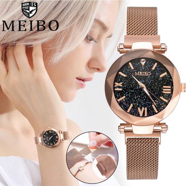 wristwatches meibo quartz stainless steel band magnet buckle starry sky analog wrist watch clock women's watches, Slivery;brown
wristwatches meibo quartz stainless steel band magnet buckle starry sky analog wrist watch clock women's watches, Slivery;brown