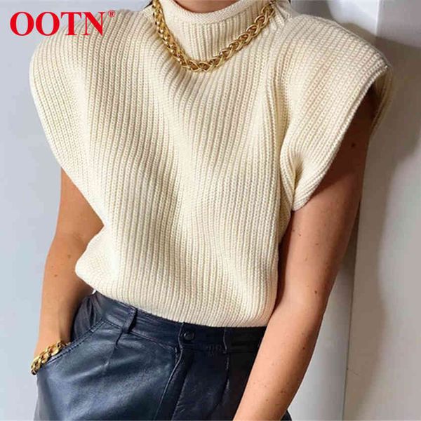 ootn beige sleeveless sweater women pullover ladies autumn winter knitwear casual turtleneck sweater female jumper streetwear 210413, White;black 
ootn beige sleeveless sweater women pullover ladies autumn winter knitwear casual turtleneck sweater female jumper streetwear 210413, White;black