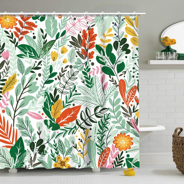 shower curtain, colorful floral shower curtains set waterproof for bathroom with 12 hooks,72 x 72 inch, green colorful leaves
shower curtain, colorful floral shower curtains set waterproof for bathroom with 12 hooks,72 x 72 inch, green colorful leaves