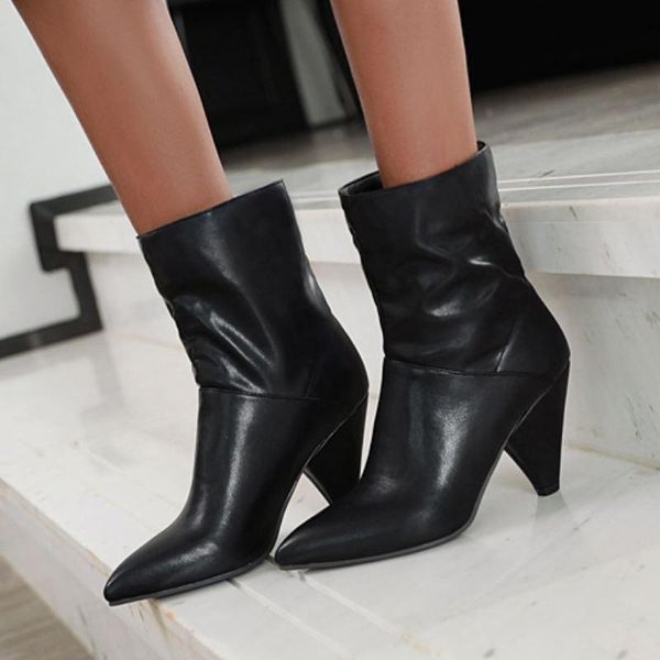 boots fanyuan size 35-47 women ankle warm fur special heels pointed toe shoes solid color pu leather footwear, Black
boots fanyuan size 35-47 women ankle warm fur special heels pointed toe shoes solid color pu leather footwear, Black