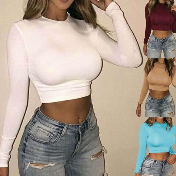 women t-shirt long sleeve crop t-shirts harajuku korean solid clothes turtleneck basic femme2021 women's, White
women t-shirt long sleeve crop t-shirts harajuku korean solid clothes turtleneck basic femme2021 women's, White