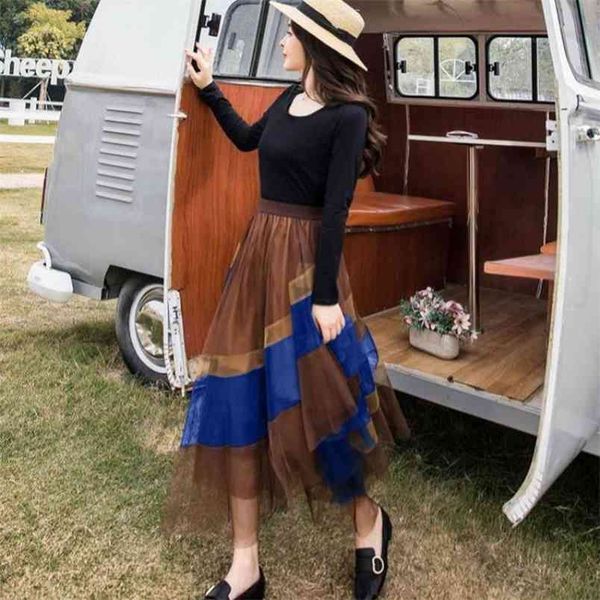 spring & autumn elastic high waist thin irregular mesh skirt casual wild fashion women a-line long 210527, Black
spring & autumn elastic high waist thin irregular mesh skirt casual wild fashion women a-line long 210527, Black