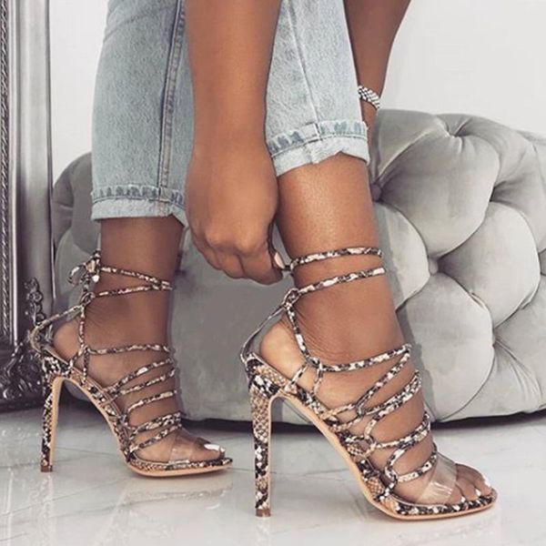 women summer 11.5cm high heels up toe cross-tied serpentine sandals lady stripper strap pumps valentine snake print shoes, Black
women summer 11.5cm high heels up toe cross-tied serpentine sandals lady stripper strap pumps valentine snake print shoes, Black