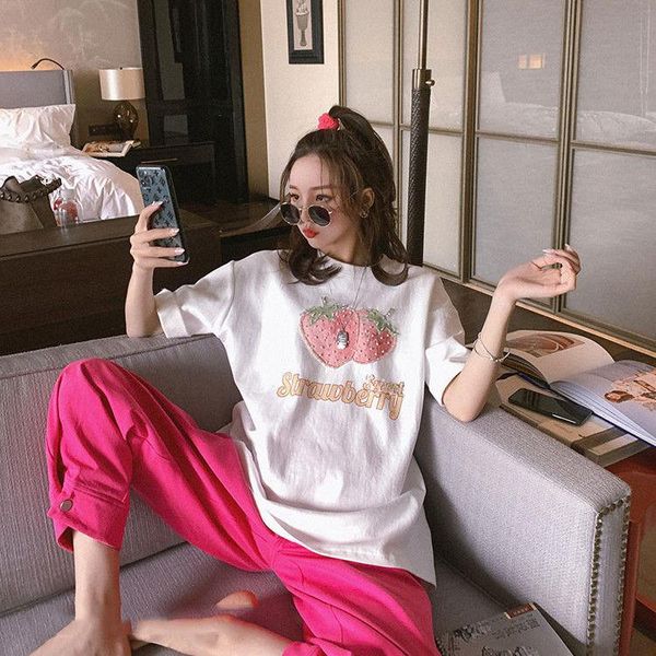100% cotton strawberry print long t-shirt women summer harajuku ulzzang oversize tees shirt schoolgirl young style clothes women's, White
100% cotton strawberry print long t-shirt women summer harajuku ulzzang oversize tees shirt schoolgirl young style clothes women's, White