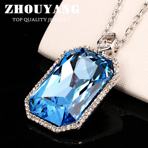 pendant necklaces zhouyang noble fashion style big necklace for women light blue crytal silver color jewelry austrian crystal gift n501
pendant necklaces zhouyang noble fashion style big necklace for women light blue crytal silver color jewelry austrian crystal gift n501