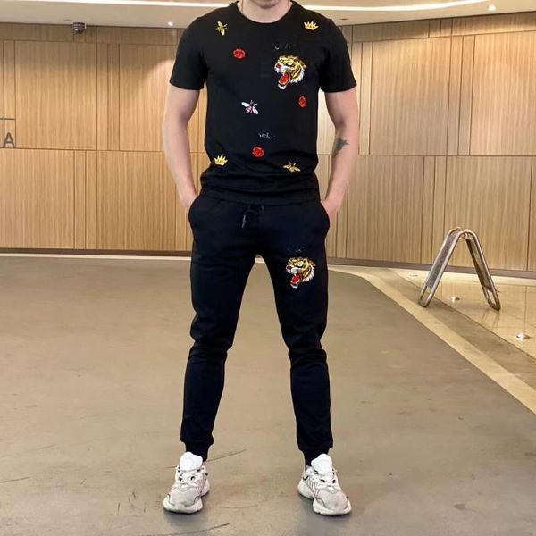 men's tracksuits summer brand heavy industry embroidery shirt + casual pants men tracksuit designer fashion 2-piece set, Gray
men's tracksuits summer brand heavy industry embroidery shirt + casual pants men tracksuit designer fashion 2-piece set, Gray