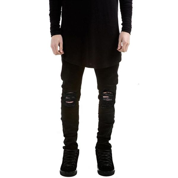 men's for foreign trade euro american high street fashion brand pure black slim fit small foot elastic jeans men, Blue
men's for foreign trade euro american high street fashion brand pure black slim fit small foot elastic jeans men, Blue