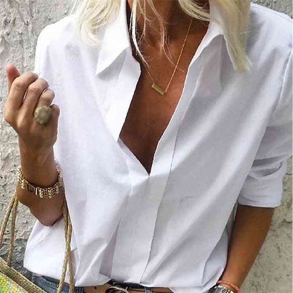women's deep v-neck long sleeve blouse plus size 3xl solid office lady loose clothes female summer casual blouses women 210524, White
women's deep v-neck long sleeve blouse plus size 3xl solid office lady loose clothes female summer casual blouses women 210524, White