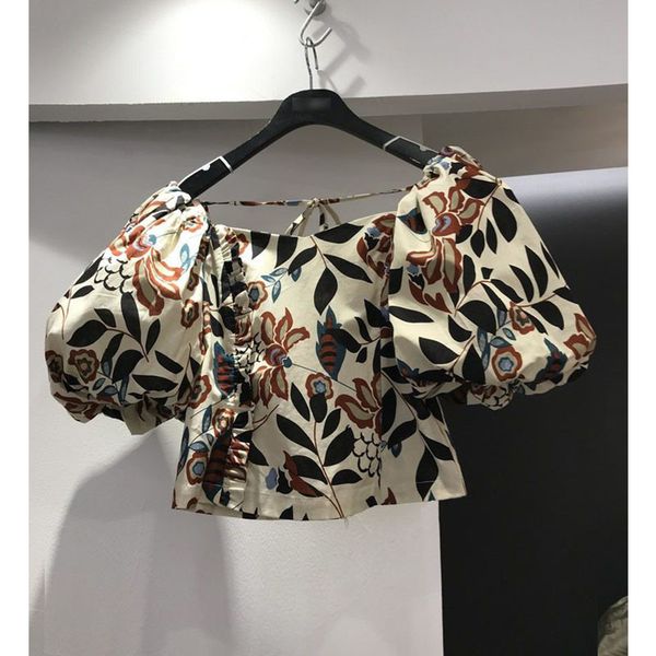 spring summer new retro square collar printing waist puff sleeve shirt women 210421, White
spring summer new retro square collar printing waist puff sleeve shirt women 210421, White