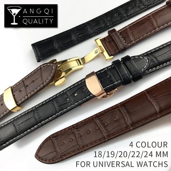watch bands calfskin genuine leather watchband belt accessories for bracelets gold rosegold butterfly buckle 18mm 19mm 20mm 22mm 24mm, Black;brown
watch bands calfskin genuine leather watchband belt accessories for bracelets gold rosegold butterfly buckle 18mm 19mm 20mm 22mm 24mm, Black;brown