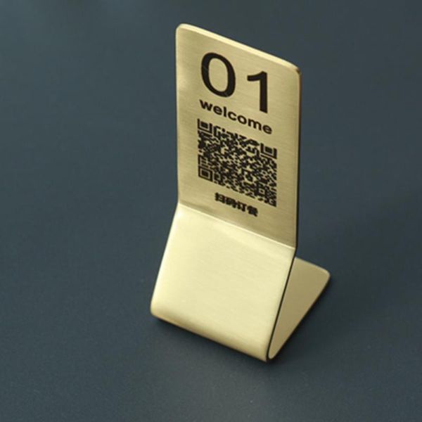 novelty items custom printing creative brass restaurant meal number qr code table plate sign stand
novelty items custom printing creative brass restaurant meal number qr code table plate sign stand
