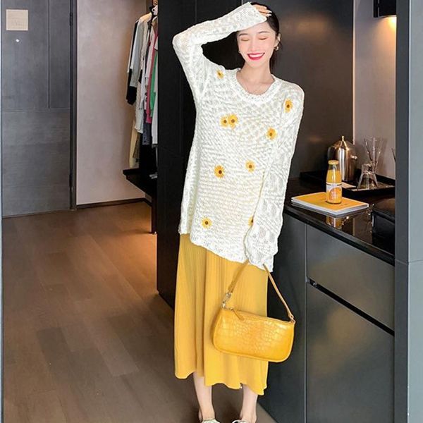 851# autumn korean fashion knitted maternity dress sets + vest suits clothes for pregnant women sweet cute pregnancy dresses, White
851# autumn korean fashion knitted maternity dress sets + vest suits clothes for pregnant women sweet cute pregnancy dresses, White